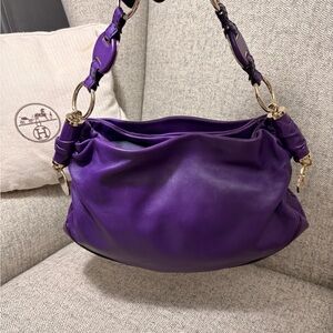 YSL Yves Saint Laurent Purple Hobo Bag